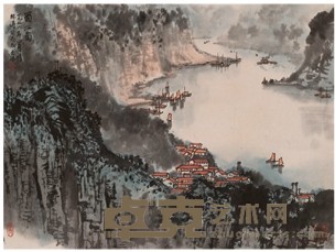 宋文治 1976年作 蜀江图 镜心 33.5*45.5cm